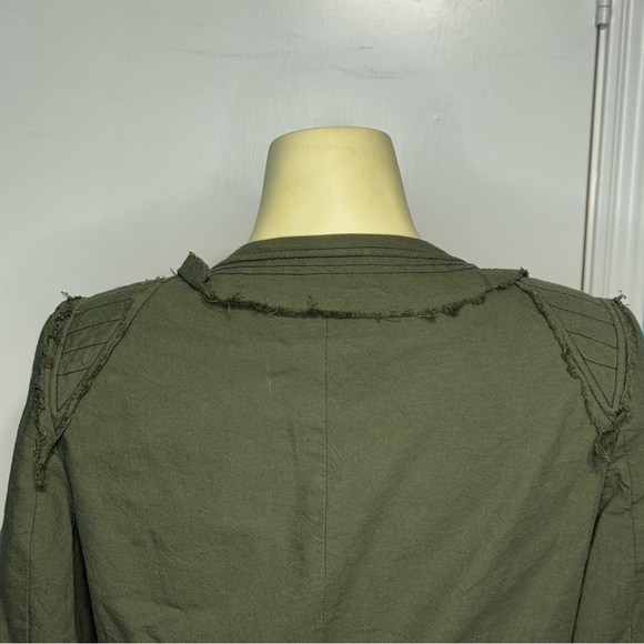 Elizabeth and James Anthropologie Military Green Lightweight Cropped Jacket 8 - Picture 9 of 16